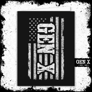 Gen X Gen Xer Generation X American Flag Gen X Karte