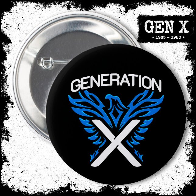 Gen X Gen Xer Phoenix Vogelgeneration X Button (Von Creator hochgeladen)