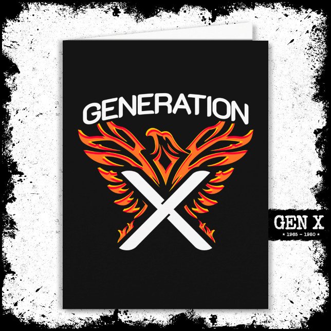 Gen X Gen Xer Phoenix Vogelgeneration X Karte (Von Creator hochgeladen)