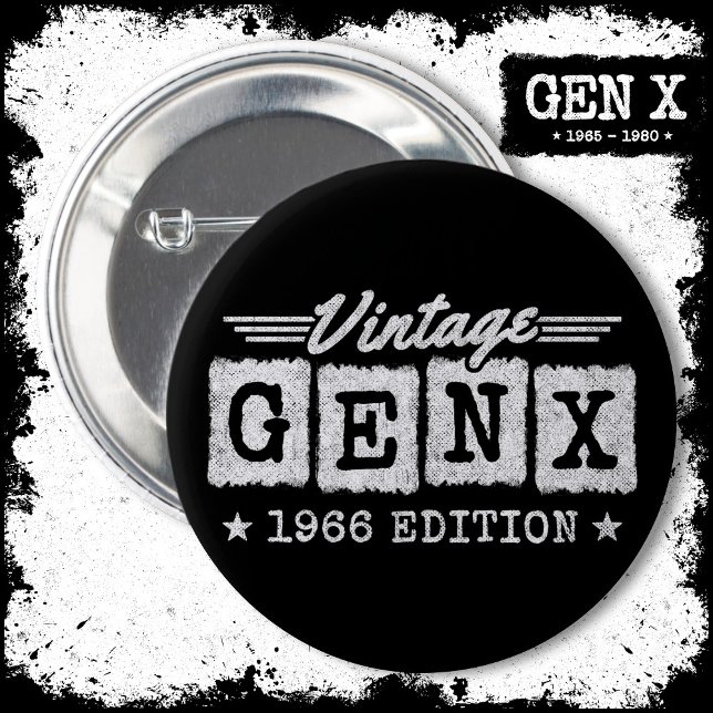 Gen X Generation Gen Xer Geboren 1966 Gen X Geburt Button (Von Creator hochgeladen)