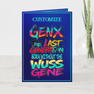 Gen X Humor für jeden Anlass Blau Karte