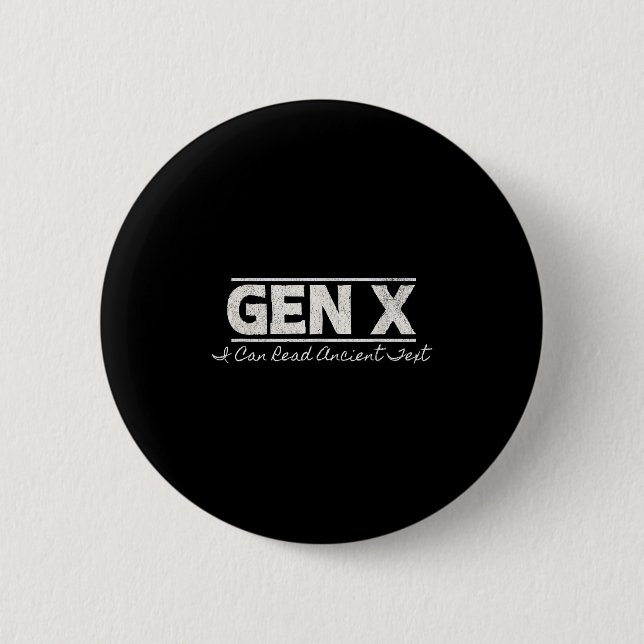 Gen X I kann alten Text lesen - erschüttert Button (Vorderseite)