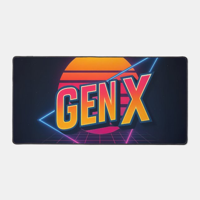 GEN X Retro 80er Schreibtischunterlage (Vorderseite)