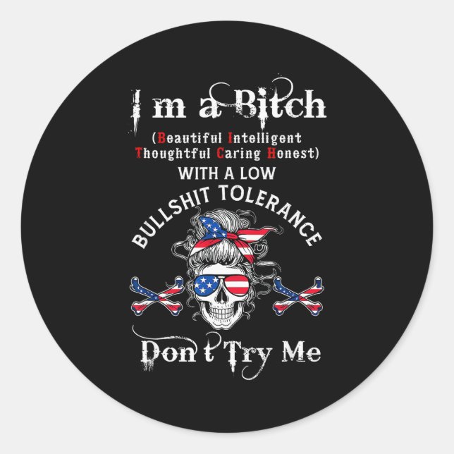 Gen X Skeleton I’m A Beautiful Intelligent Skeleto Runder Aufkleber (Vorderseite)