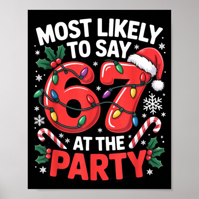 Gen Z Christmas Meme For Most Likely To Say 6 7  Poster (Vorne)