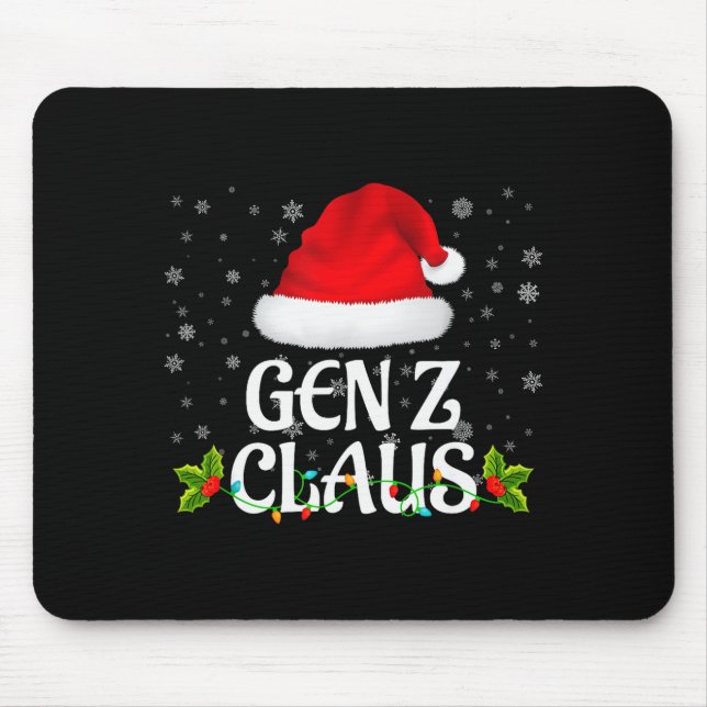 Gen Z Claus Christmas Lights Santa Pajama Family M Mousepad (Vorne)
