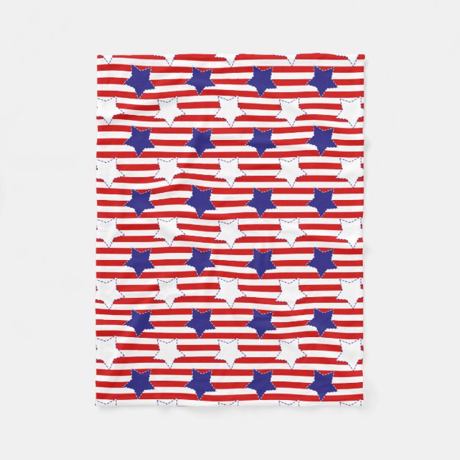 Genähtes US Flagge Fleecedecke (Vorderseite)
