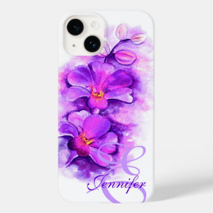 Genannte leuchtende Orchidee lila Kunst Case-Mate iPhone 14 Hülle