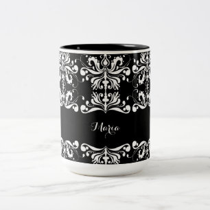 Genannter Schwarzweiss-damask Zweifarbige Tasse