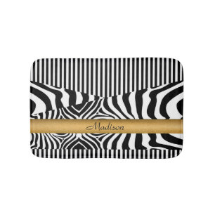 Genannter Zebra und Streifen Badematte