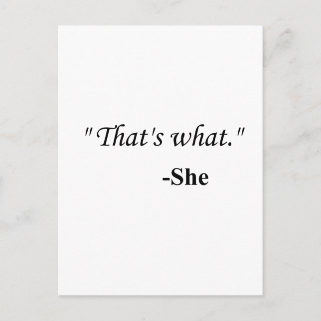 "Genau das.." Postkarte (Vorderseite)