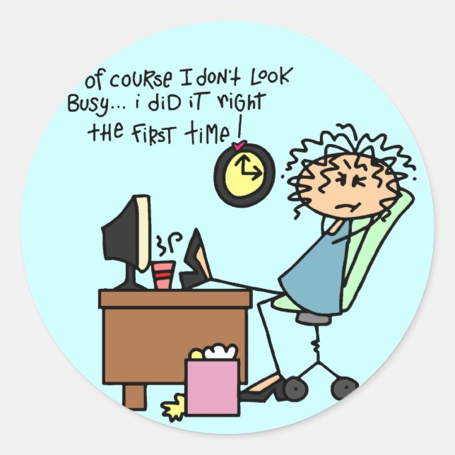 Genau der erste Spaß Runder Aufkleber (Vorderseite)