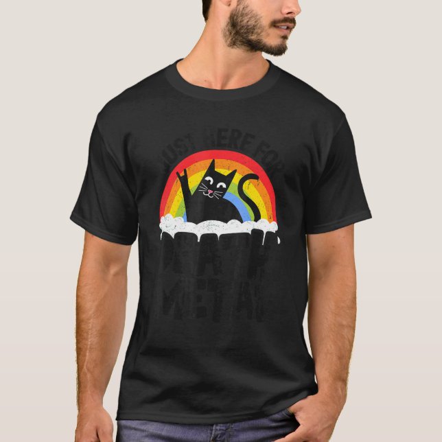 Genau hier, um Tod Metal Satan Cat Heavy Met T-Shirt (Vorderseite)
