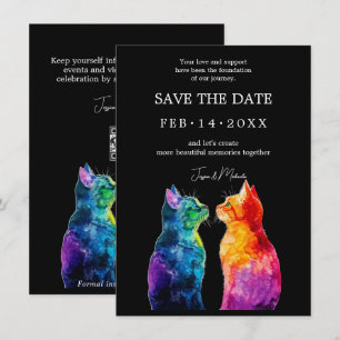 "Genau Ihre: Eine Rainbow-Liebe-Story RSVP-Karte Save The Date