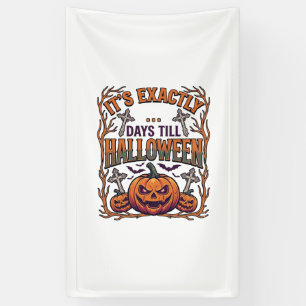 Genau Tage bis Halloween Kürbislaterne Fledermäuse Banner