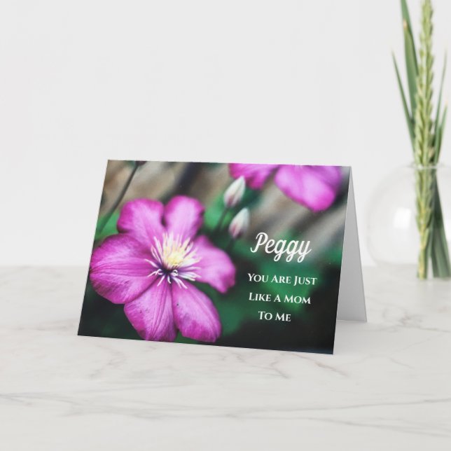 Genau wie eine Mama Lila Clematics Blume Card Karte (Vorderseite)