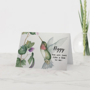 Genau wie eine Mutter Muttertags-Hummingbird-Karte Karte
