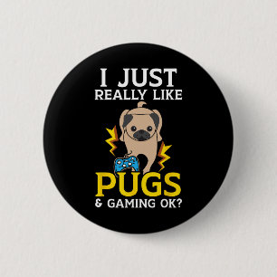 Genau wie Mops und Gaming-Ok-Videospiel Button