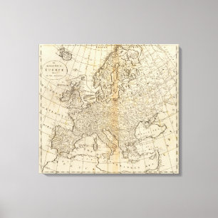 Genaue Karte von Europa Leinwanddruck