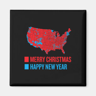Genaue Wahlkarte Frohe Weihnachten glücklich New Y Magnet