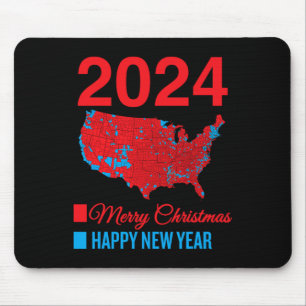 Genaue Wahlkarte Frohe Weihnachten glücklich New Y Mousepad
