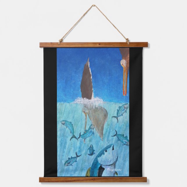 Genaues Tauchen Wandteppich Mit Holzrahmen (Vorderseite)