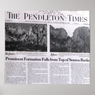 Gendarme fällt auf Seneca Rocks, West Virginia Poster