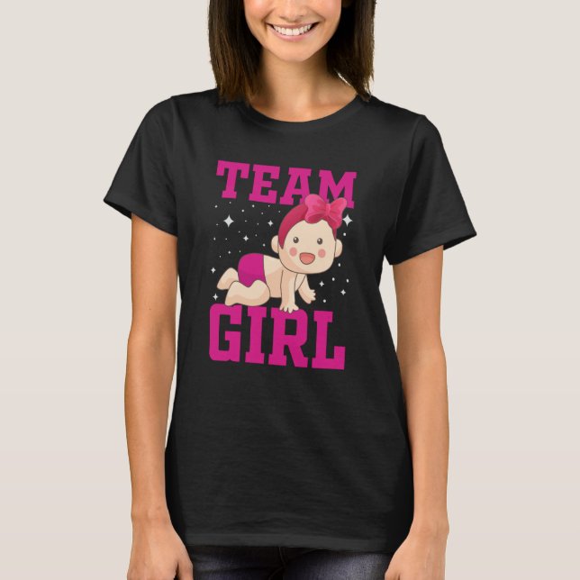 Gender Announcement Team Girl Baby Party Reveal Pr T-Shirt (Vorderseite)