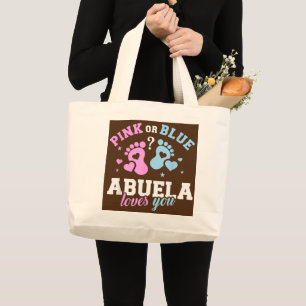 Gender enthüllt Abuela Oma Geschenk für sie Jumbo Stoffbeutel