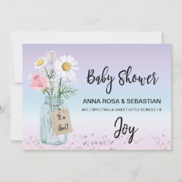 *~* Gender Mason Jar Floral Rustic Baby Dusche Einladung