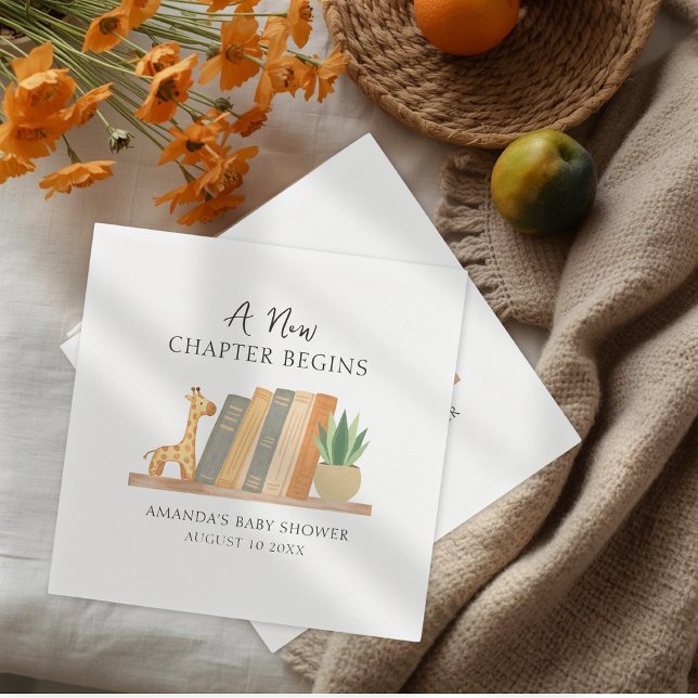 Gender Neutral A New Chapter Begins Baby Shower Serviette (Von Creator hochgeladen)