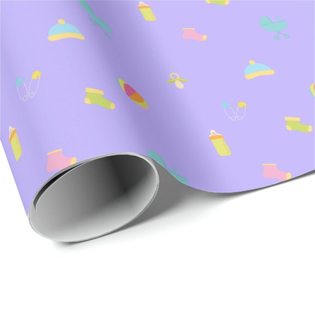 Gender-Neutral Baby Geschenkwrap Geschenkpapier (Rolleneckpunkt)