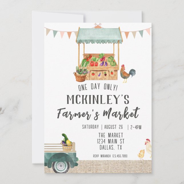 Gender Neutral Farmer's Market - Einladung zum Geb (Vorderseite)