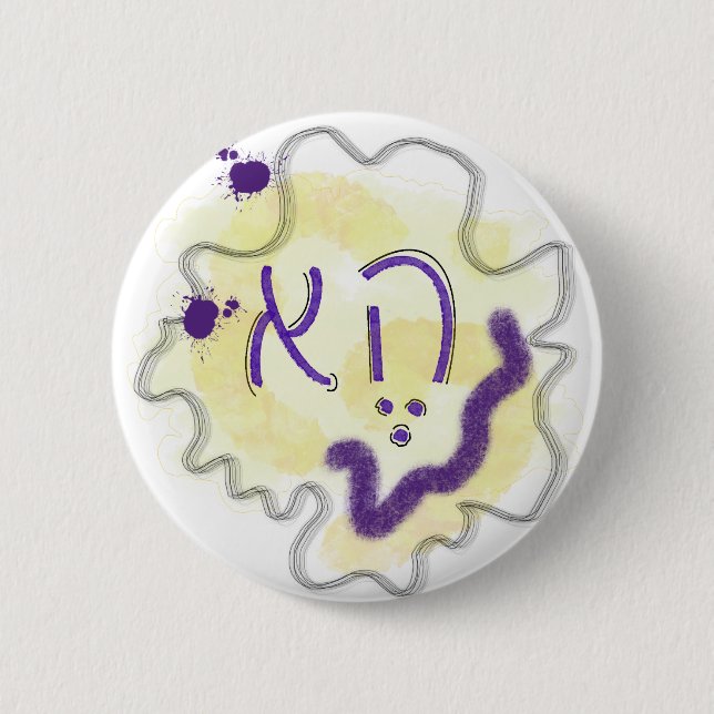 Gender Neutral Hebrew Pronoun, Nonbinary Colors Button (Vorderseite)