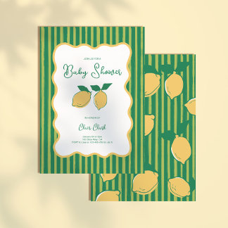 Gender Neutral Lemon Minimal Baby Shower Einladung