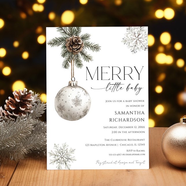 Gender neutral simple rustic winter baby shower einladung (Von Creator hochgeladen)