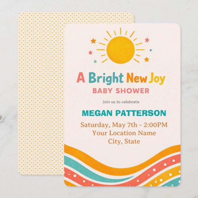 Gender Neutral Sunshine Baby Shower Einladung (Vorne/Hinten)