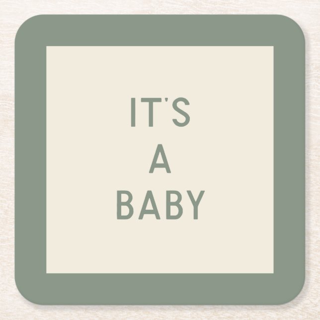 Gender-neutrale Baby-Duschpapier-Untersetzer Rechteckiger Pappuntersetzer (Vorderseite)