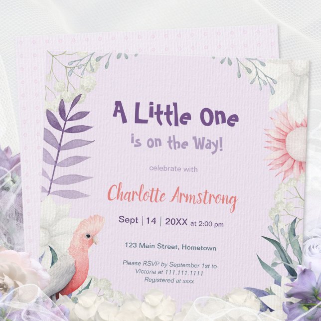 Gender-neutrale Babydusche aus verzaubertem Lavend Einladung (Enchanted Lavender Garden Gender-Neutral Baby Show Invitation ©Susanne Sachers - Sunny Mind 🌞)