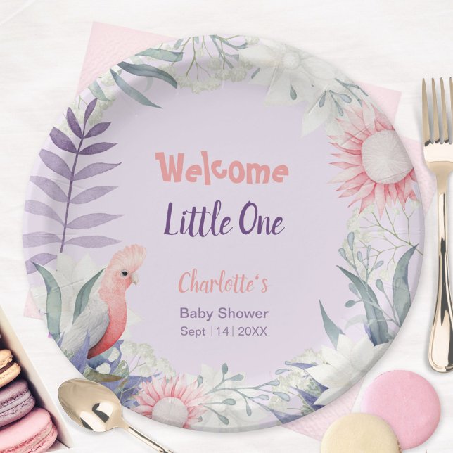 Gender-neutrale Babydusche aus verzaubertem Lavend Pappteller (Enchanted Lavender Gender-Neutral Baby Shower Paper Plates ©Susanne Sachers - Sunny Mind 🌞)