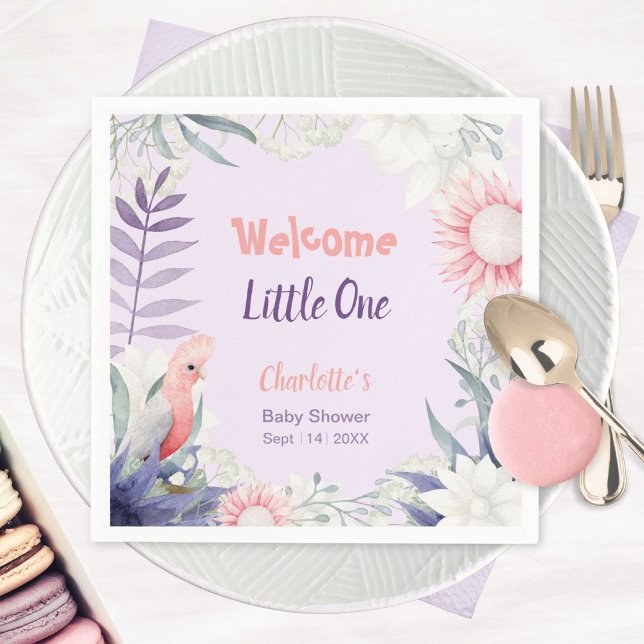 Gender-neutrale Babydusche aus verzaubertem Lavend Serviette (Enchanted Lavender Gender-Neutral Baby Shower Napkins ©Susanne Sachers - Sunny Mind 🌞)