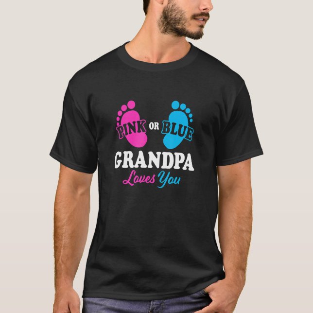 Gender Offenlegung Großvater Baby Dusche Großvater T-Shirt (Vorderseite)