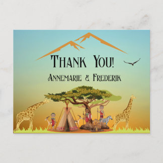 Gender Reveal African Animal Postkarte