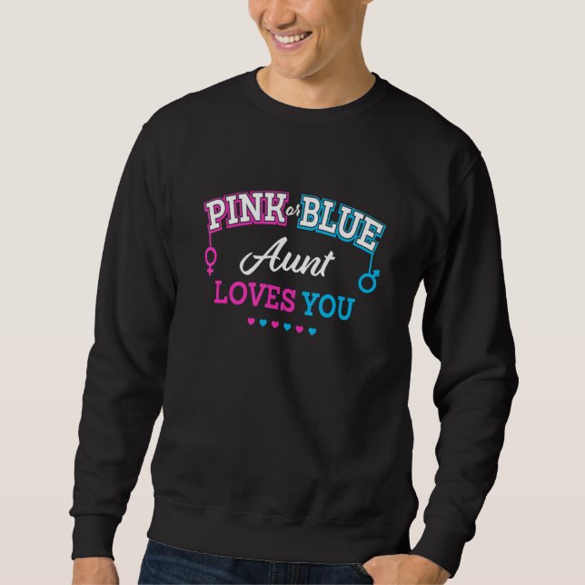 Gender Reveal Aunt Baby Shower Auntie Pregnancy An Sweatshirt (Vorderseite)