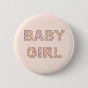 Gender Reveal Baby Girl Team Button