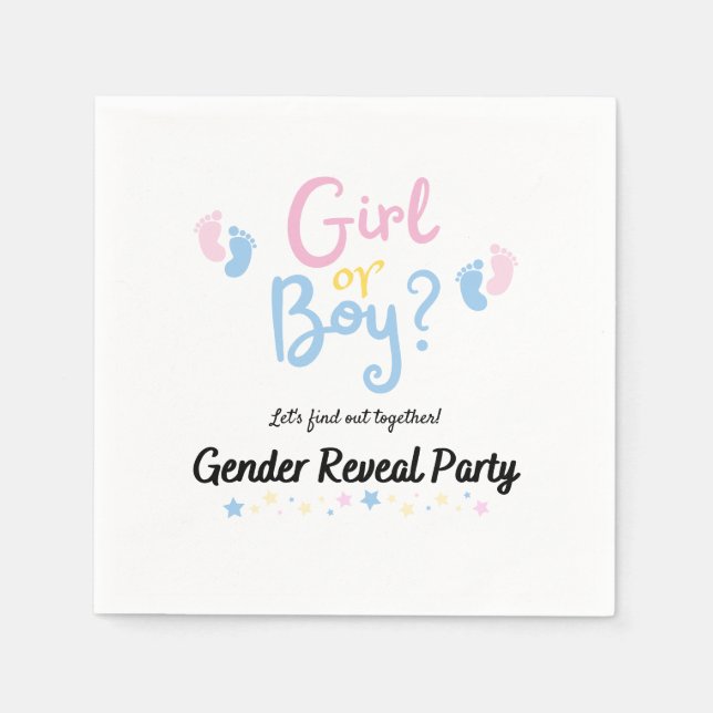 Gender Reveal, Baby Shower, Boy Or Girl? Serviette (Vorderseite)