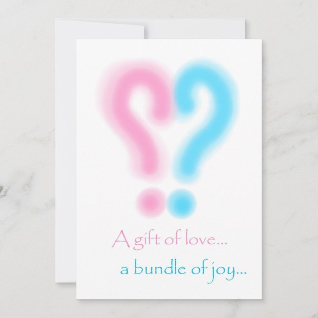 Gender Reveal Baby Shower Einladung (Vorderseite)