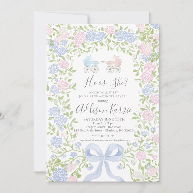 Gender Reveal Baby Shower invitation (Devant)