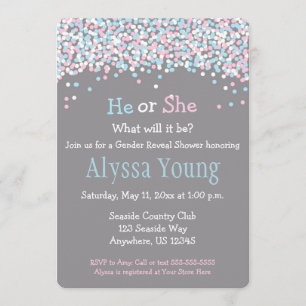Gender Reveal Baby Shower Invite Einladung