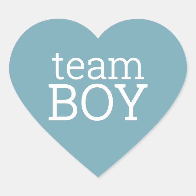 Gender Reveal Baby Shower - Team Blue Boy Herz-Aufkleber (Vorderseite)